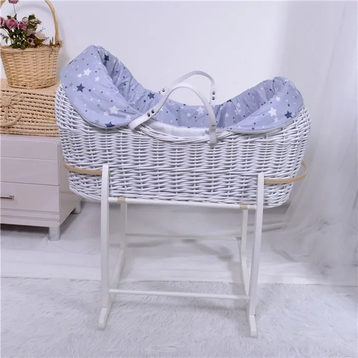 Custom high quality wicker moses baskets portable baby carry basket cradle