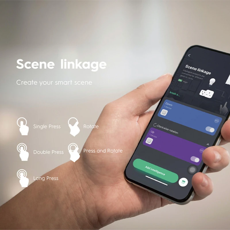IHSENO Tuya ZigBee Smart Knob Wireless Scene Switch Button Controller Automation Scenario for Smart Life Via Zigbee Gateway
