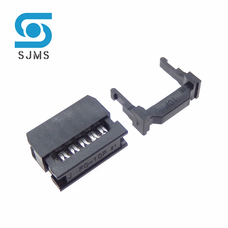 5/10PCS FC-10P IDC SOCKET Pitch 2.54MM JTAG ISP PLUG CONNECTOR DOUBLE ROW FEMALE 2x5PIN 10PIN FC 10p IDC BOX HEADER for cable