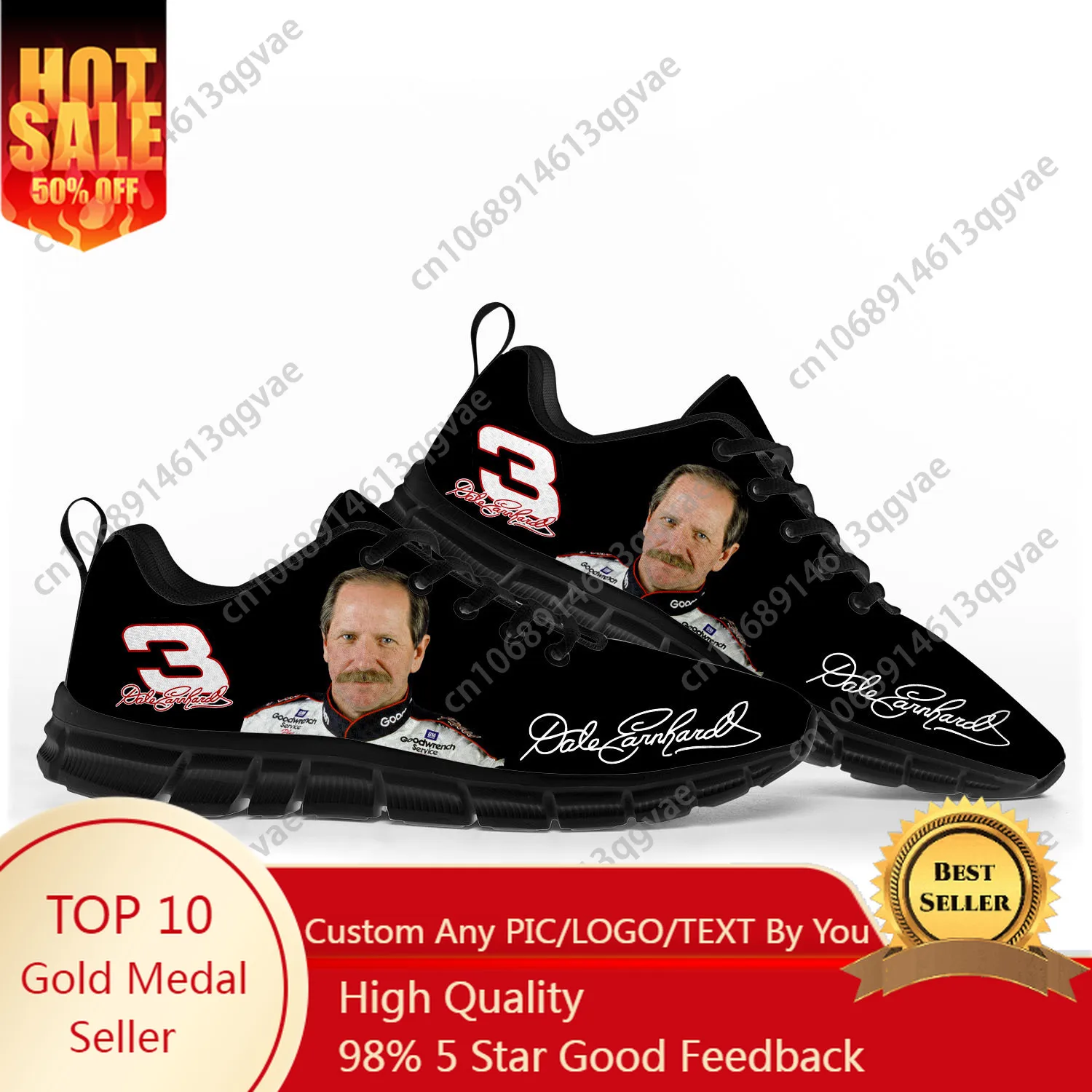 

Dale Number 3 Earnhardt Furry Sports Shoes Mens Womens Customized Sneakers Shoe High Quality Couple