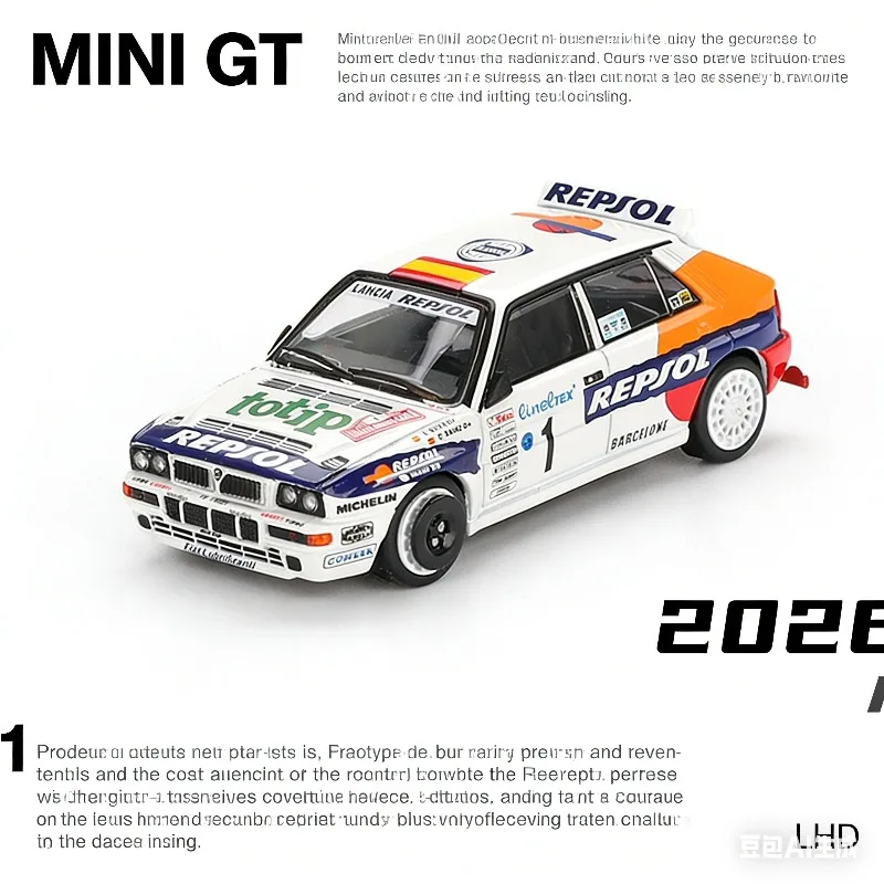 

MINI GT 1:64 Lancia Delta HF #1 1131 Simulation Static Alloy Car Model, Boys' Holiday Gift Toy Collection Decoration Item.