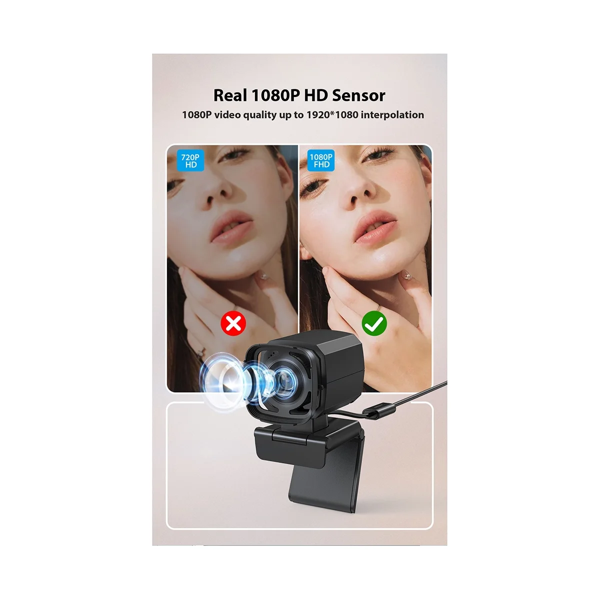 Webcam 1080P Auto Tracking Streaming Camera Mini Camera Onderwijs Webcam 1080P 30fps Webcam Met Afstandsbediening Camera