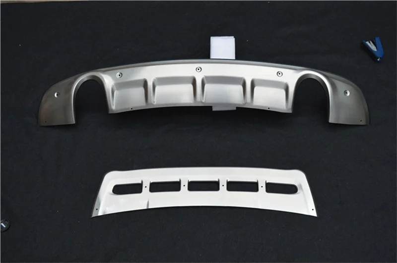 Car Styling Stainless Steel regular version Front / Rear Bumper Protector Guard Skid Plate Guard Bar Trim for Audi Q5 2013-2017