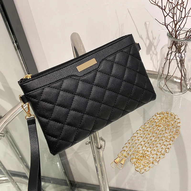 Women\'s Clutch Bag Simple Black Leather Crossbody Bags Enveloped Shaped Small Messenger Shoulder Bags Big Sale Female Purse Bag