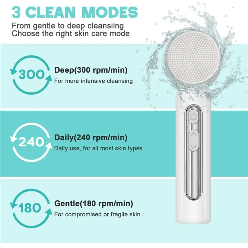 2025-Electric Facial Cleansing Brush Rechargeable Face Scrubber Exfoliating Skin Care Deep Cleaning Massage Tool - view 2
