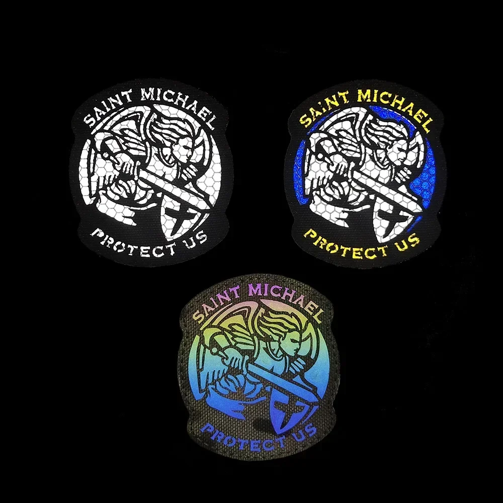 Archangel St. Michael Patch Compilations PVC odblaskowy anioł haftowany haczyk i pętelka odznaka morale plecak naklejki taktyczne