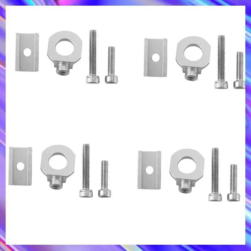 

L71A 4X Bike Chain Tensioner Adjuster Aluminum Alloy Bicycle Fastener Bolt Single Speed Bicycle Bolt Screw Silver