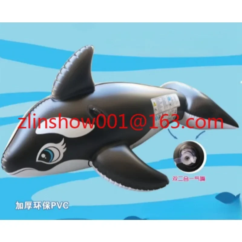 

Dolphin mount surfing big black whale swimming ring adult thickened PVC