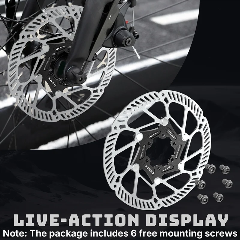 IIIPRO Bicycle Rotor 140/160/180/203MM Bike Floating Rotor Road Mountain Bike Brake Disc 160mm Bicycle Brakes Rotors 6 Bolts