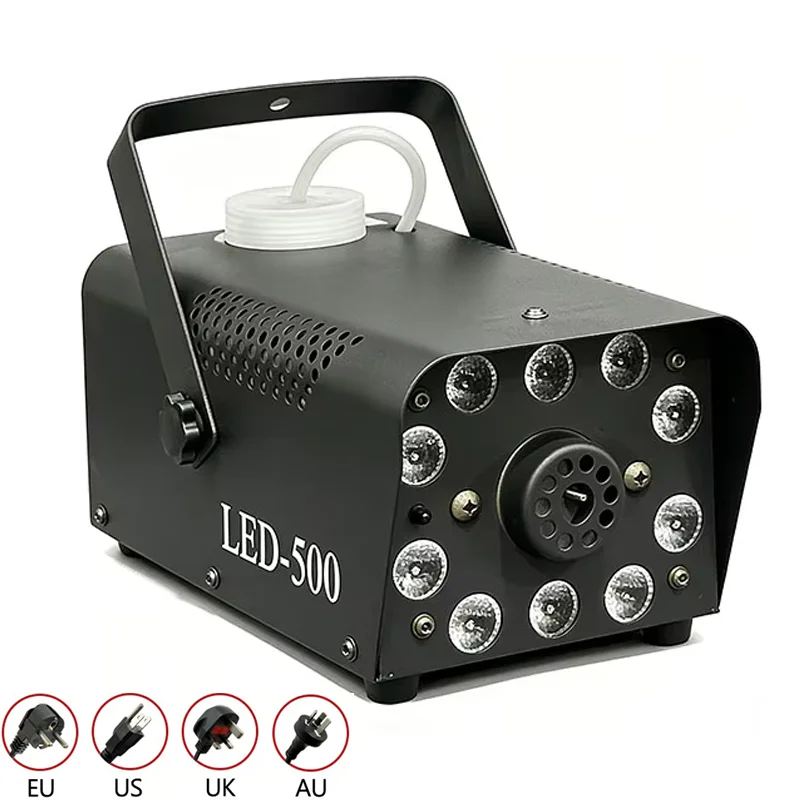 Smoke Machine 500W 10LED Wired Wireless Remote Stage Lighting Professional Fog Machine for Wedding Christmas Birthday Party