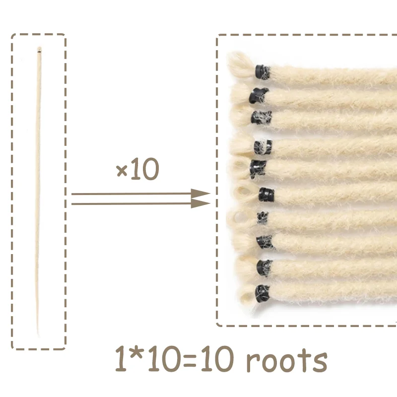 24-дюймовые наращивания дредов, 10 прядей, вязанные крючком волосы в стиле бохо, синтетические односторонние волосы в стиле хиппи для женщин и мужчин