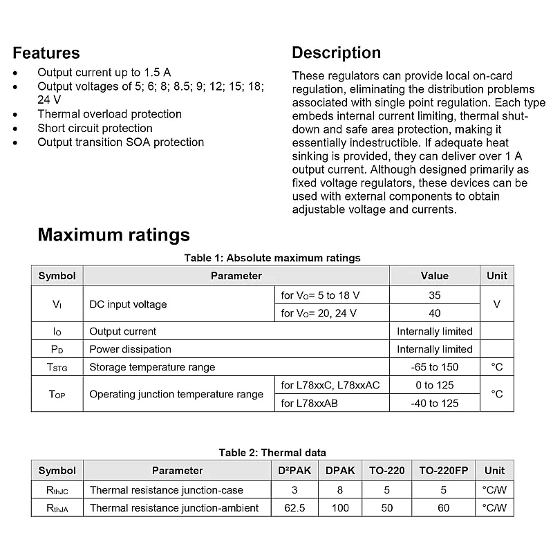 Pack of 30 L7805 L7805CV 7805 LM7805 Voltage Regulator 5V 1.5A Positive Output IC Circuit 5 Volt 1.5 Amp TO-220 image 3