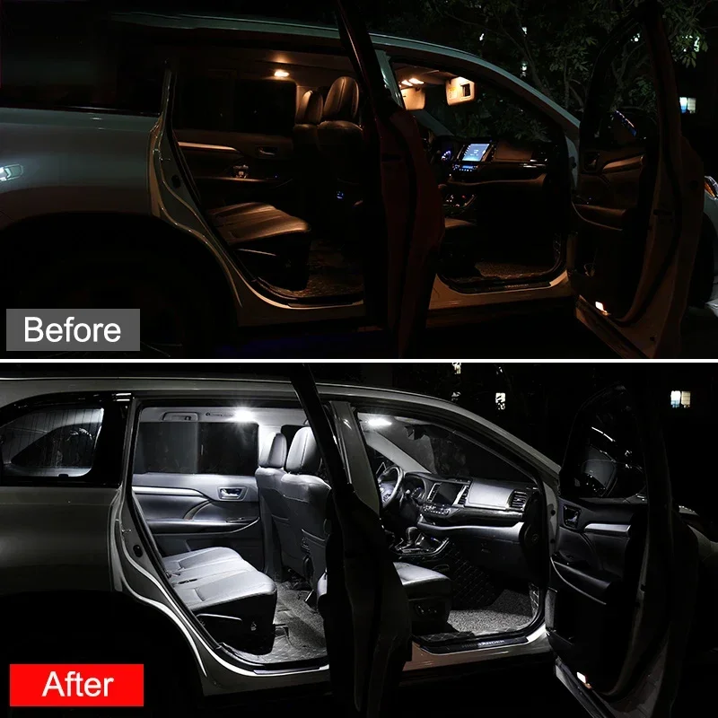 For Kia Sorento 2009 2010 2011 2012 Car Interior Sun Visor Vanity Mirror LED Reading Lights Upgrade Kit Trunk Lights Accessories