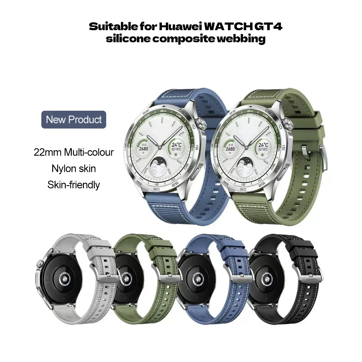 Cinturino in Silicone di Nylon per Huawei Watch GT 4 cinturino di ricambio da 46mm per Smart Watch GT4 cintura in stile ufficiale