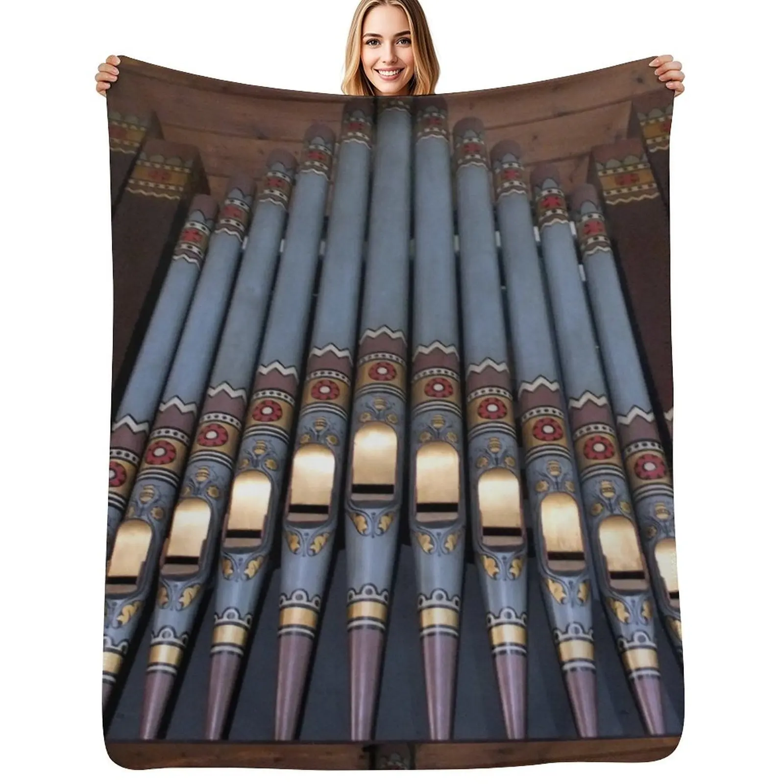 

Church Organ Throw Blanket Multi Purpose Soft Warm Blanket for Home Travel