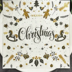 Printed Napkins Square Napkins Western Restaurant Dessert Christmas Party Decoration Supplies Christmas Coloured Paper Napkins