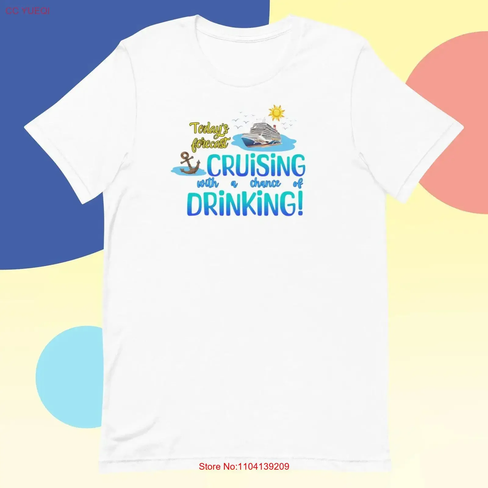 Today's Forecast Cruising with a Chance of Drinking T Shirt Cruise Vacation 2024 Funny vintage Washed graphic Slightly