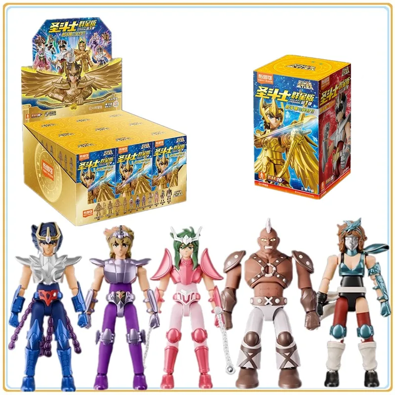 

Оригинальные анимационные игрушки Saint Seiya, слепая коробка Galaxy, версия, золотая ткань Aiolos Shura Ikki Shun, подвижная модель, коллекция фигурок