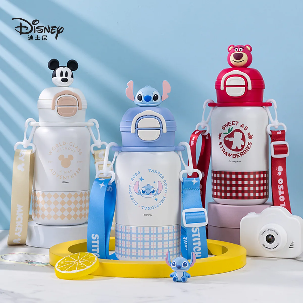 

Disney Kids Thermos Cup - 316 Stainless Steel, Cartoon, Large Capacity, Portable Dual-Drink Insulated Cup