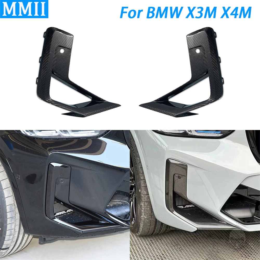 

For BMW X3M F97 X4M F98 2019-23 Real Replacement Carbon Fiber Front Bumper Spoiler Air Intake Cover Car Retrofitting Accessories