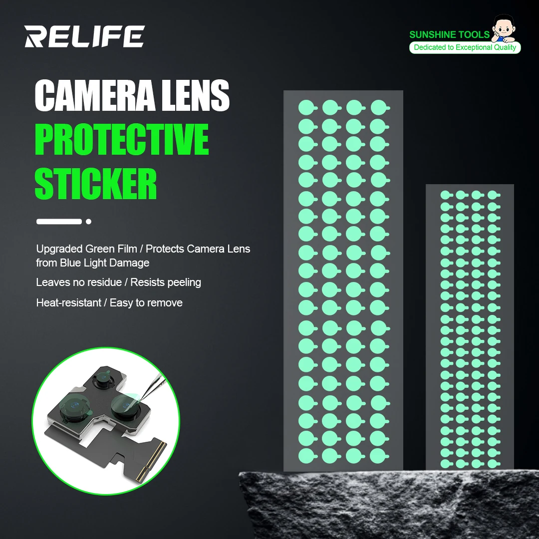 

RELIFE 7MM/12MM Green Camera Protection Sticker Heat-resistant Dust and Ash Proof Adhesive Tape Blue Light Camera Protection