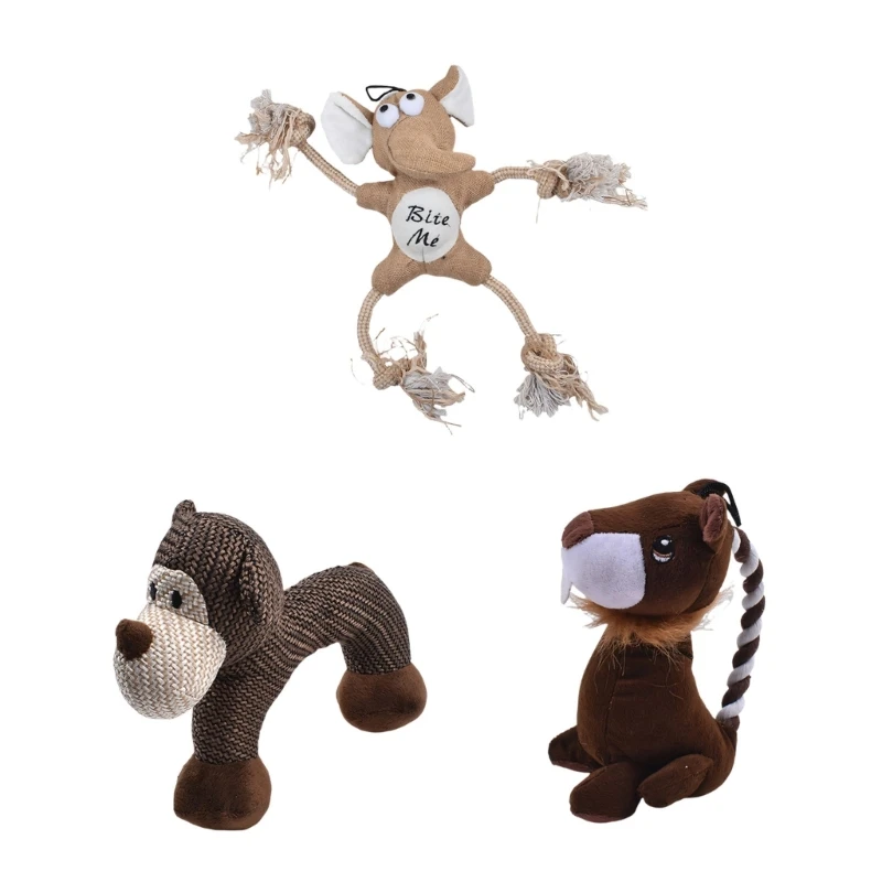 H8WB Large Plushes Dog Rope Toy For Indoor Outdoor Play And Dental Health Maintenance