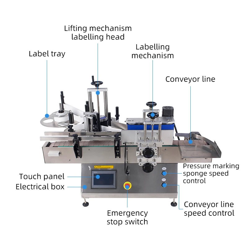 MT-130 Best Price Fully Automatic Commercial Desktop Round Bottle Label Applicator Drink Glass Jar Can Stickers Labeling Machine