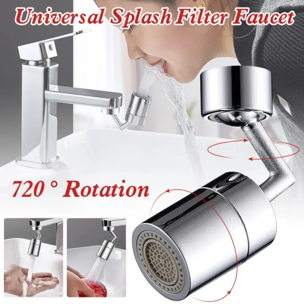 720° Tap Aerator Splash-proof Faucet Sprayer Head Water Saving Plastic Splash Tap Head Sink Wash Basin Tap Extender Adapter