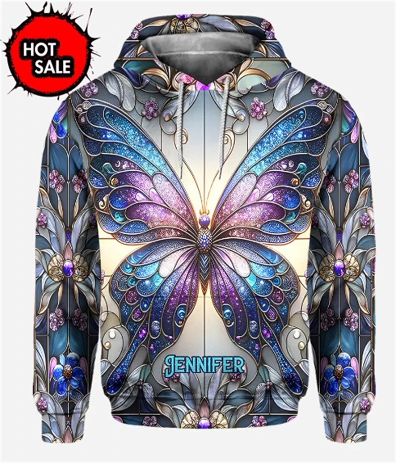 New Arrivals Men's Butterfly Graphic Hoodies 3D American Flag Print Sweatshirts Fashion Girl Women Oversized Pullovers Clothing