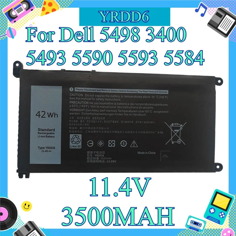 [NEW] 11.4V 3500MAH Laptop Battery For Dell YRDD6, Fits 5498 3400 5493 5590 5593 5584 P90F