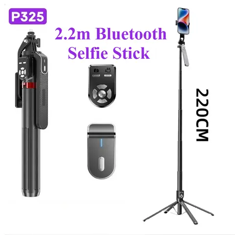 Mobile Phone Selfie Stick Tripod 220cm Anti-shake Retractable Mobile Phone Camera Stand with Gimbal Handle and Remote Control