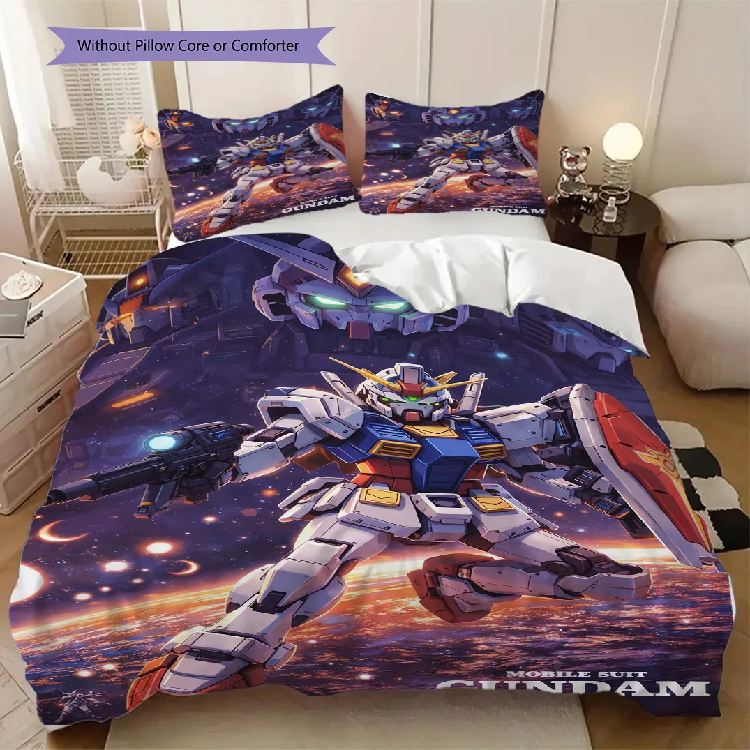 Mobile Suit Gundam Print Soft Comfortable Duvet Cover, Children's Bedding Set Gift, Various Sizes Available LXR107