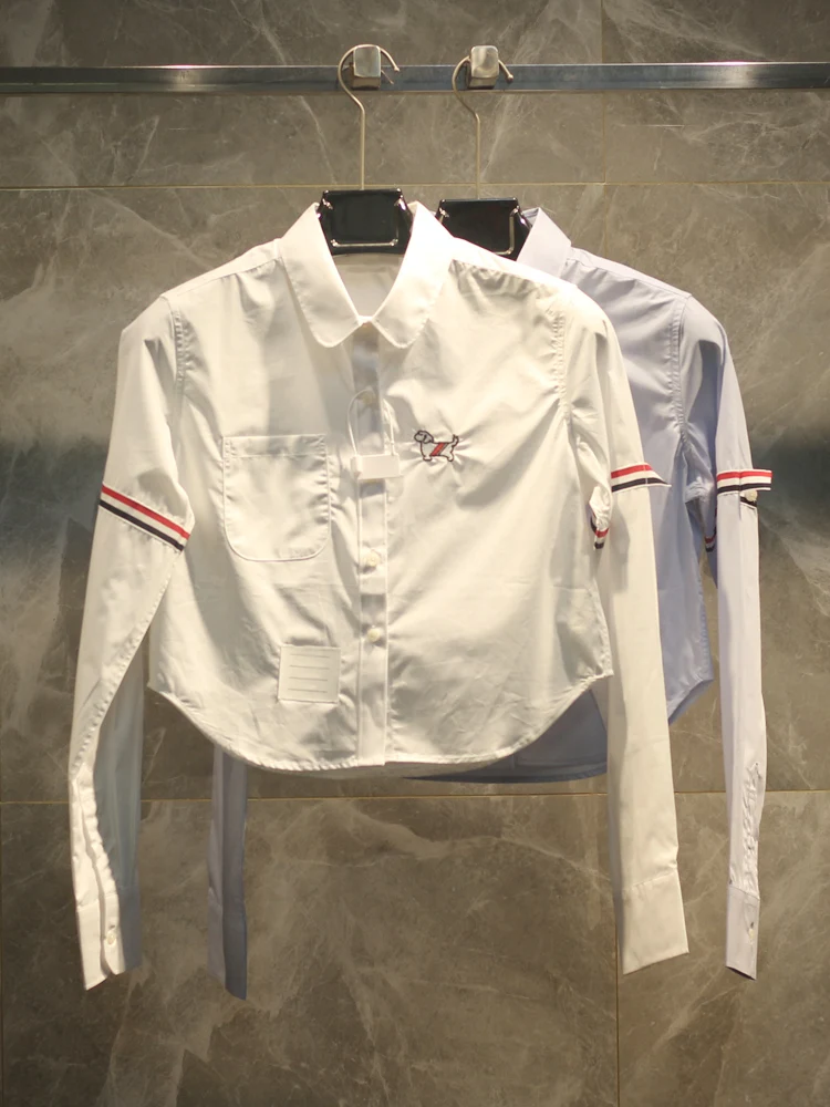 

Extermination! Premium Spring Summer ort Sve Embroidered Dog Logo irt Women's Navel Blouse Casual Sle Cotton...