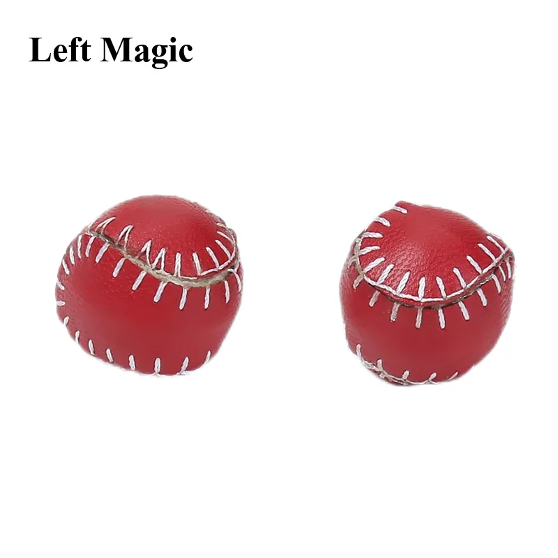 2Pc Leather Chop Cup Balls  (1Regular & 1Magnetic,Red, 2.2cm) Magic Tricks Close Up Illusions Gimmicks Mentalism Props Accessory