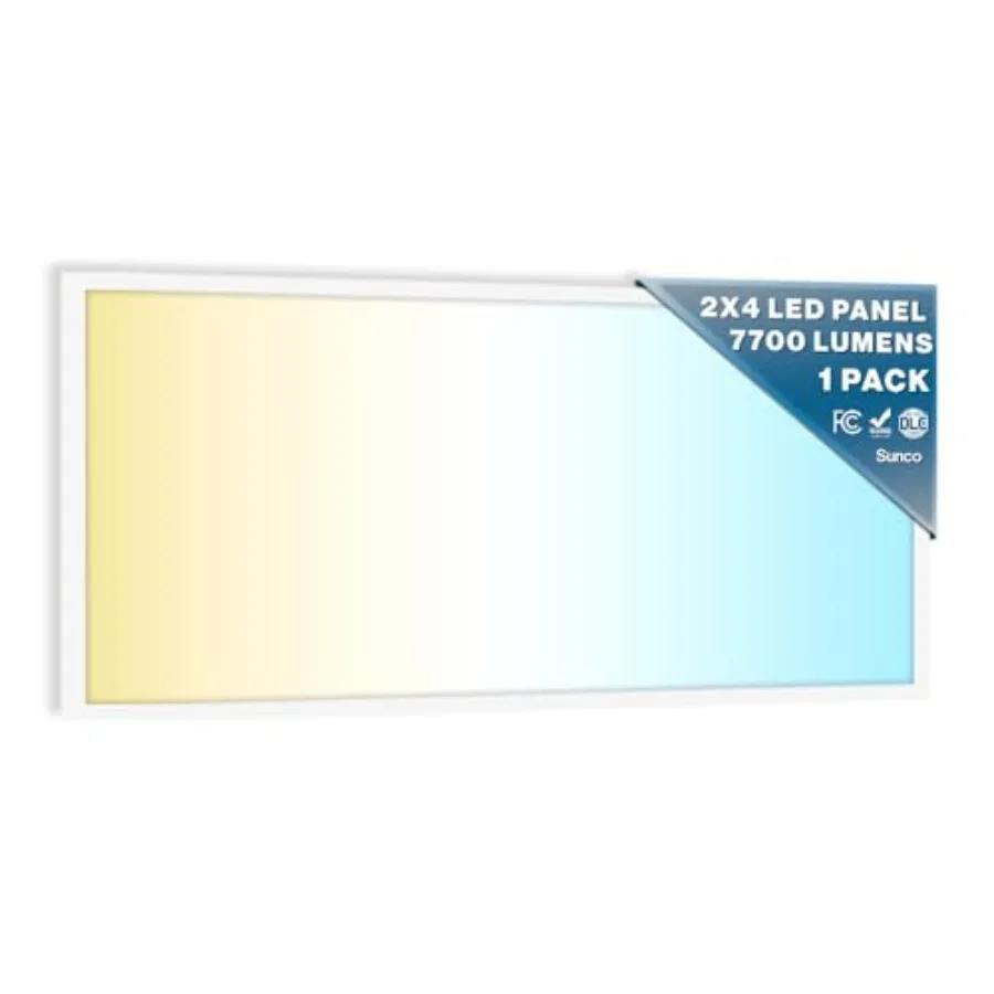 

Sunco 2x4 LED Flat Panel Light Drop Ceiling Office Fixture 7700 LM Selectable Features 40W/50W/60W 4000K/5000K/6000K Dimmable 0