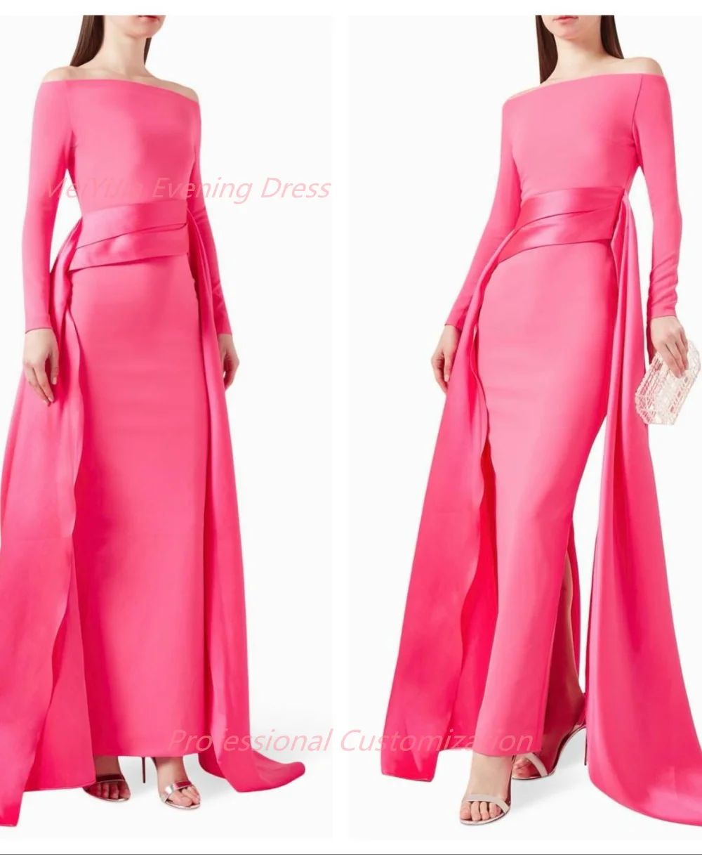 Meiyijia Evening Dresses Crepe A-line V-Neck Strapless Full-Sleeve Ankle-Length  Elegant High-quality السعود For Woman 2024