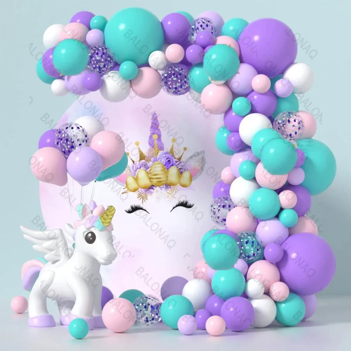 95 stücke Einhorn Regenbogen Farbe Zahlen 0-9 Aluminium Film Ballon Set Mädchen Einhorn Thema Geburtstag Party Dekorationen