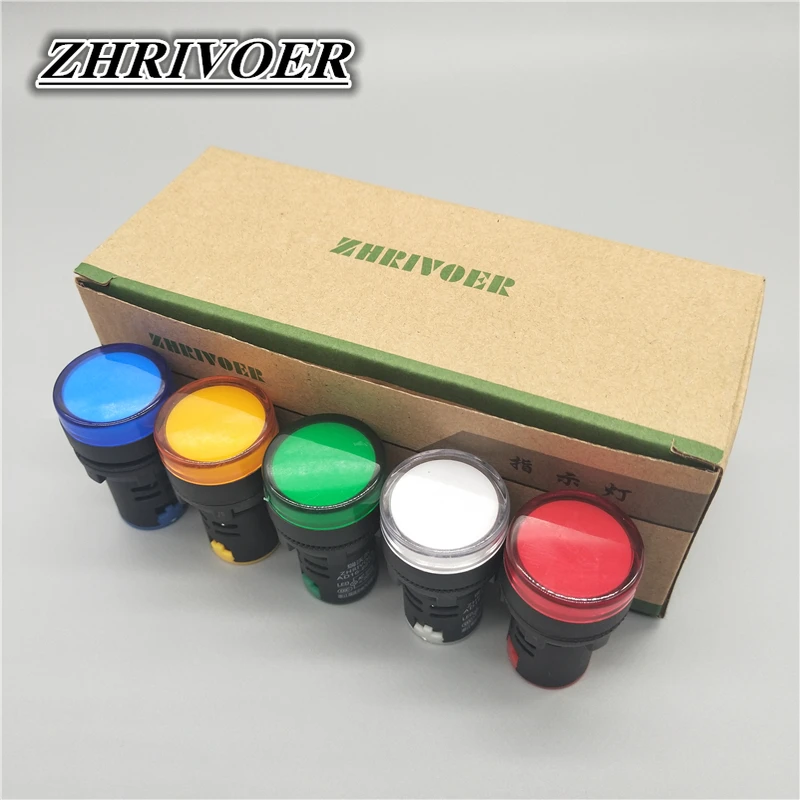 16mm 22mm AD16-22D/S 16C LED Power Indicator Light General signal lamp AC/DC12V24V36V48V110V220V380V Green Red Blue White Yellow
