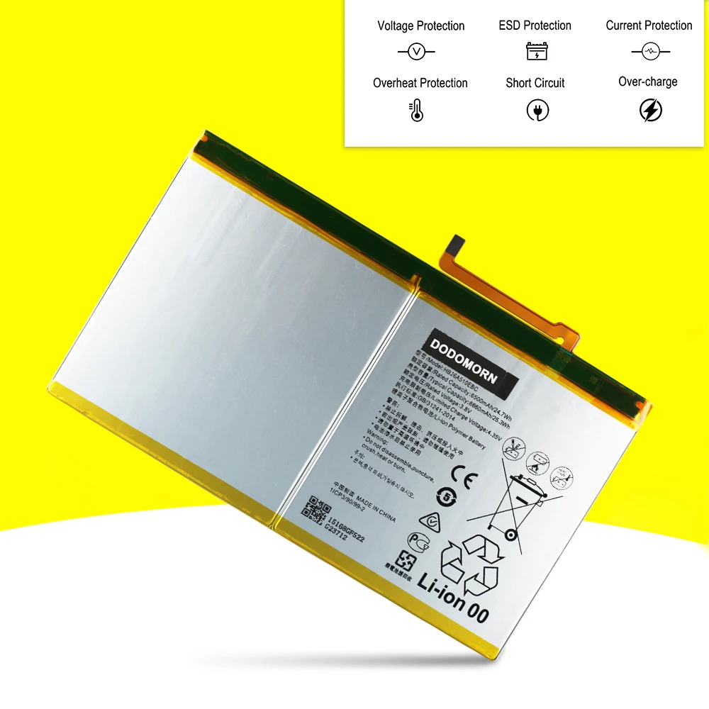 

Новый аккумулятор для Huawei Mediapad M3 Lite 10 BAH-W09/BAH-L09/BAH-L01/HDN-W09 для Huawei Mediapad M2 10 M2-A01W/M2-A02L HB26A510EBC