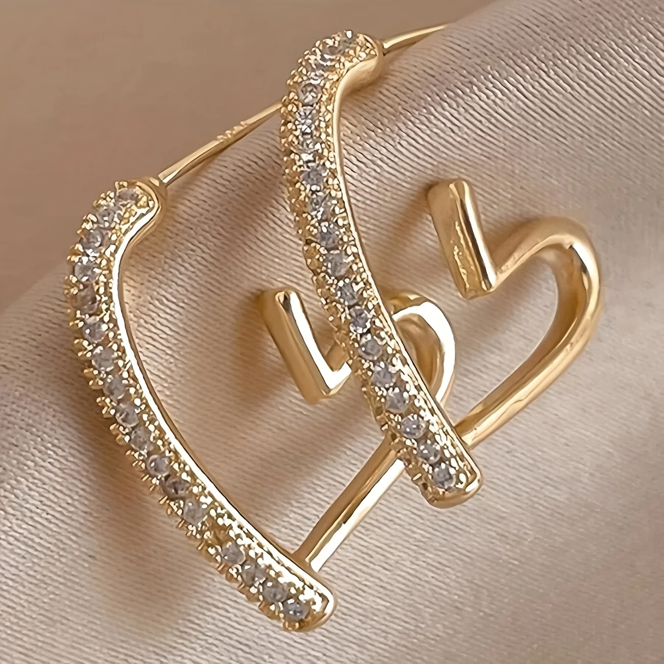 2 pares de pendientes de aro con forma de corazón minimalistas para mujer, diseño hueco, joyería elegante para uso diario, informal, para vacaciones, oficina, ideal como regalo del Día de San Valentín para amantes, mamá, regalos de Acción de Gracias y Navidad