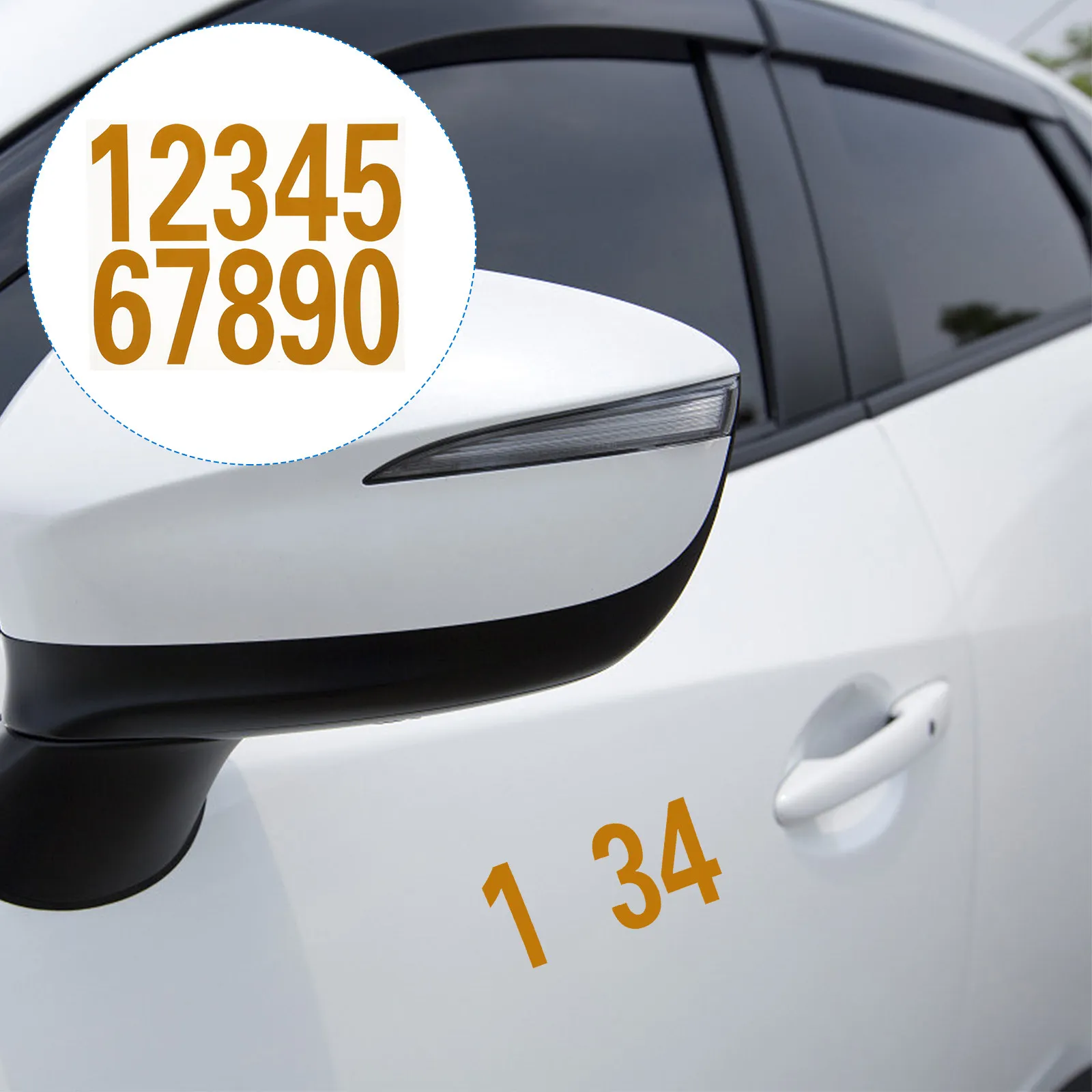 

4Sets Reflective Numbers Sticker Set 0-9 High Visibility Pet Material Waterproof Easy Apply for House Door Mailbox Car Window