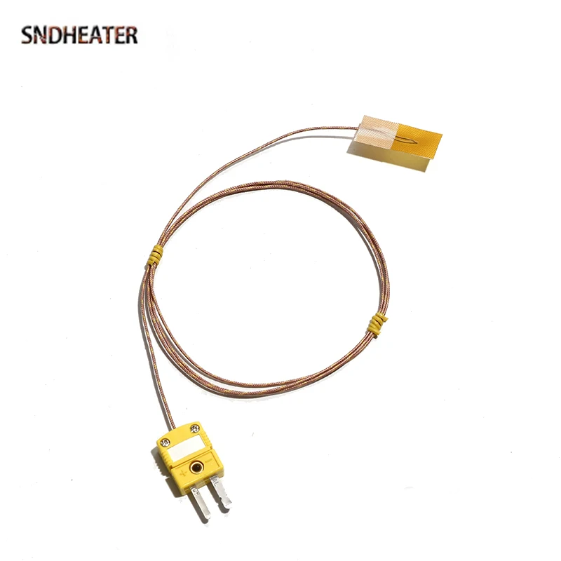 SNDHEATER Thermocouple Type K Bendable Sensor Wire TT-K-30-SLE 0.5M 1M 2M 3M High Temperature Measuring Test Line with Plate