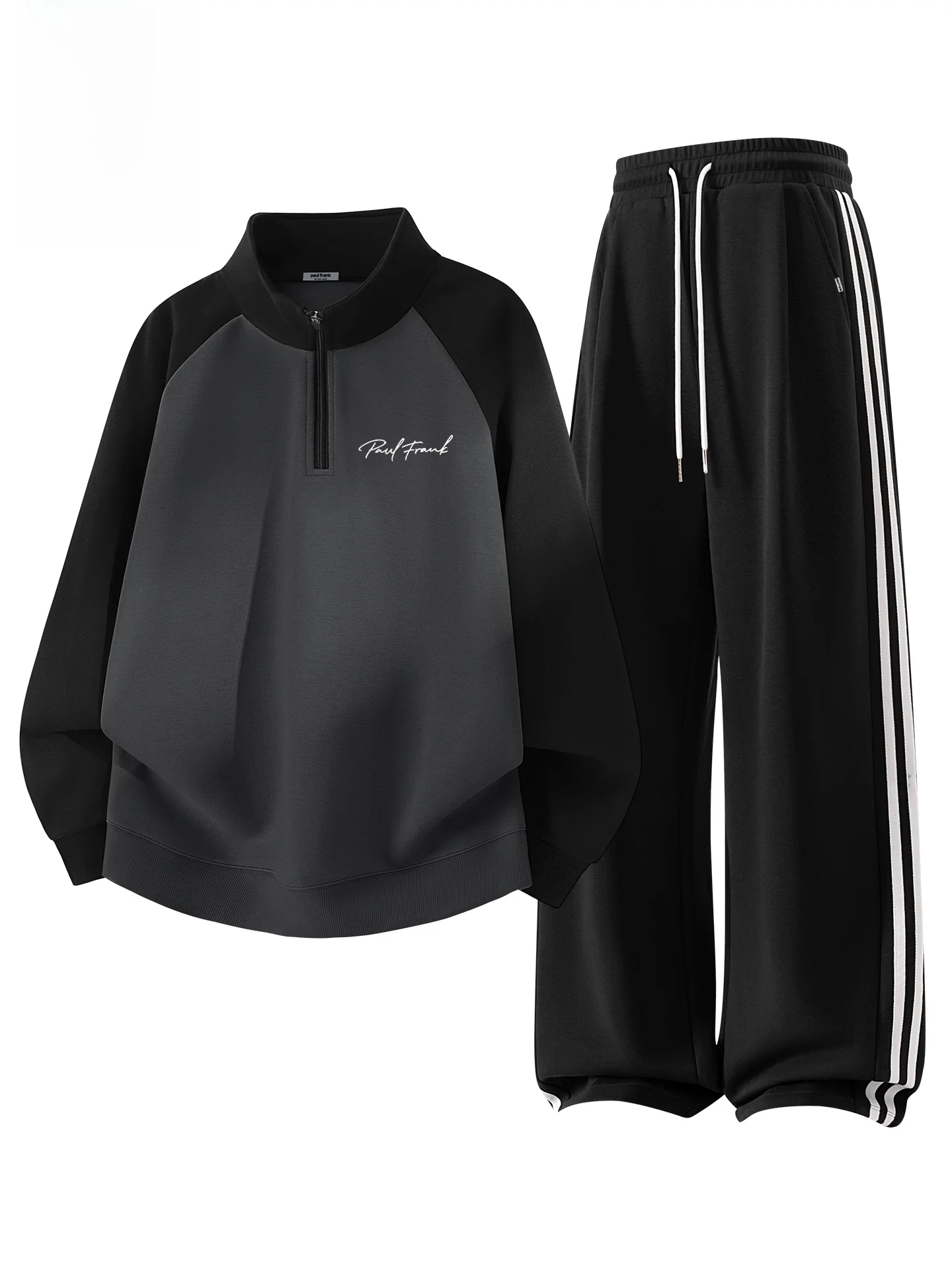 

Спортивный костюм для мужчин: новая весенняя коллекция, худи на молнии с цветными вставками и полосатые брюки, повседневный молодежный комплект из хлопка и полиэстера