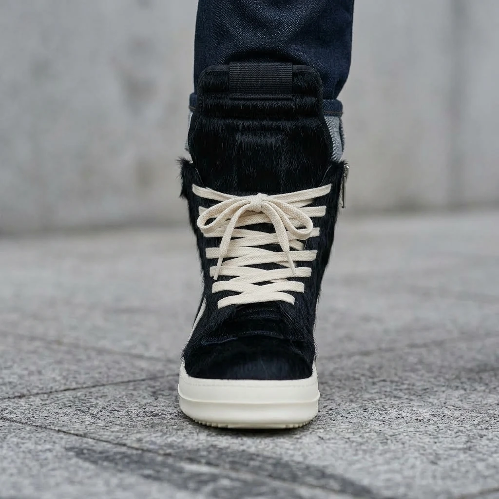 Brand Women Horsehair Boot Designer Men Sneaker Black Luxury Platform Ankle Boot Classic Zipper Casual Unisex Genuine Fur Flats