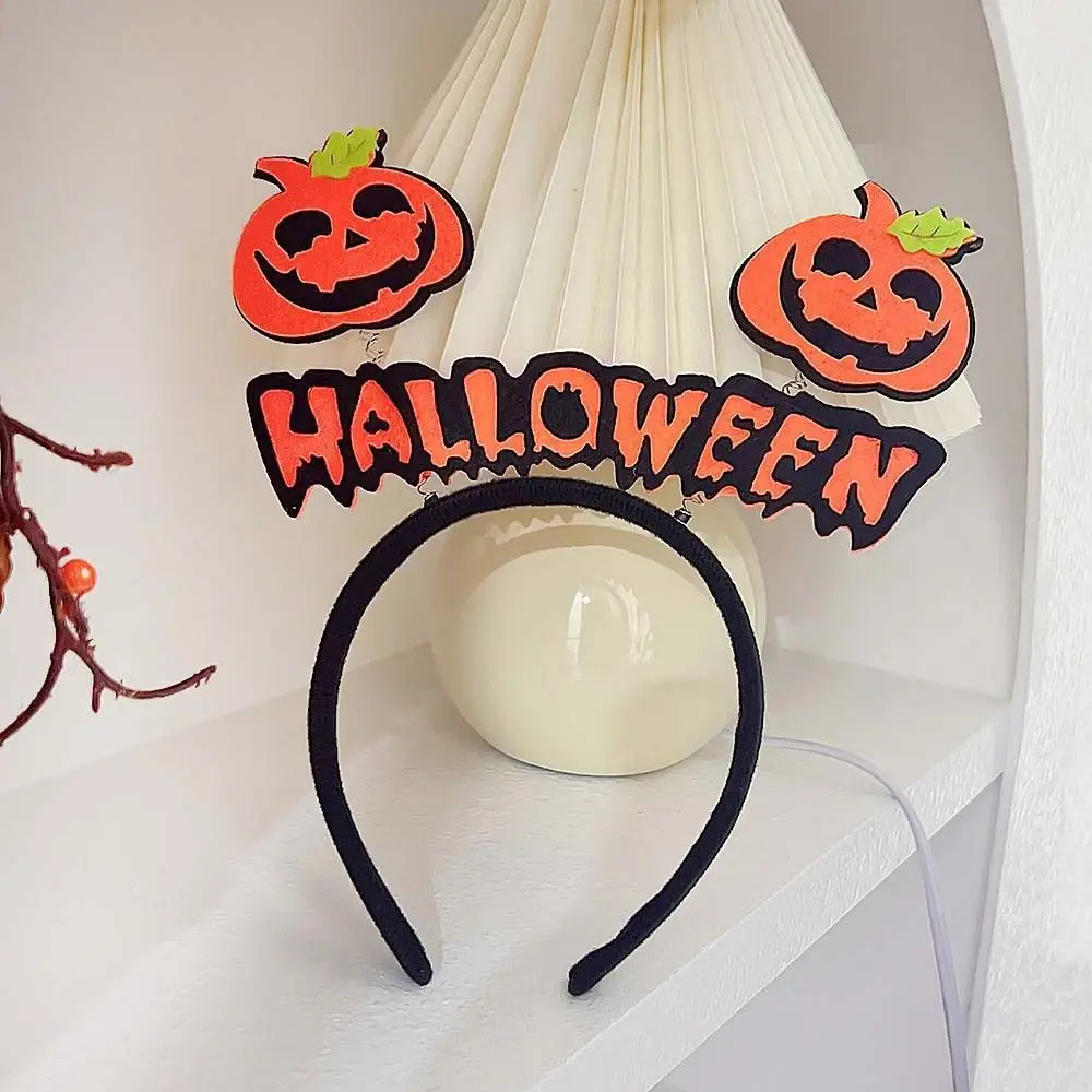 Bats Halloween Headband Spider Headwear Pumpkin Hairbands Hollow Headdress Spider Web Head Wrap Boys/Girls