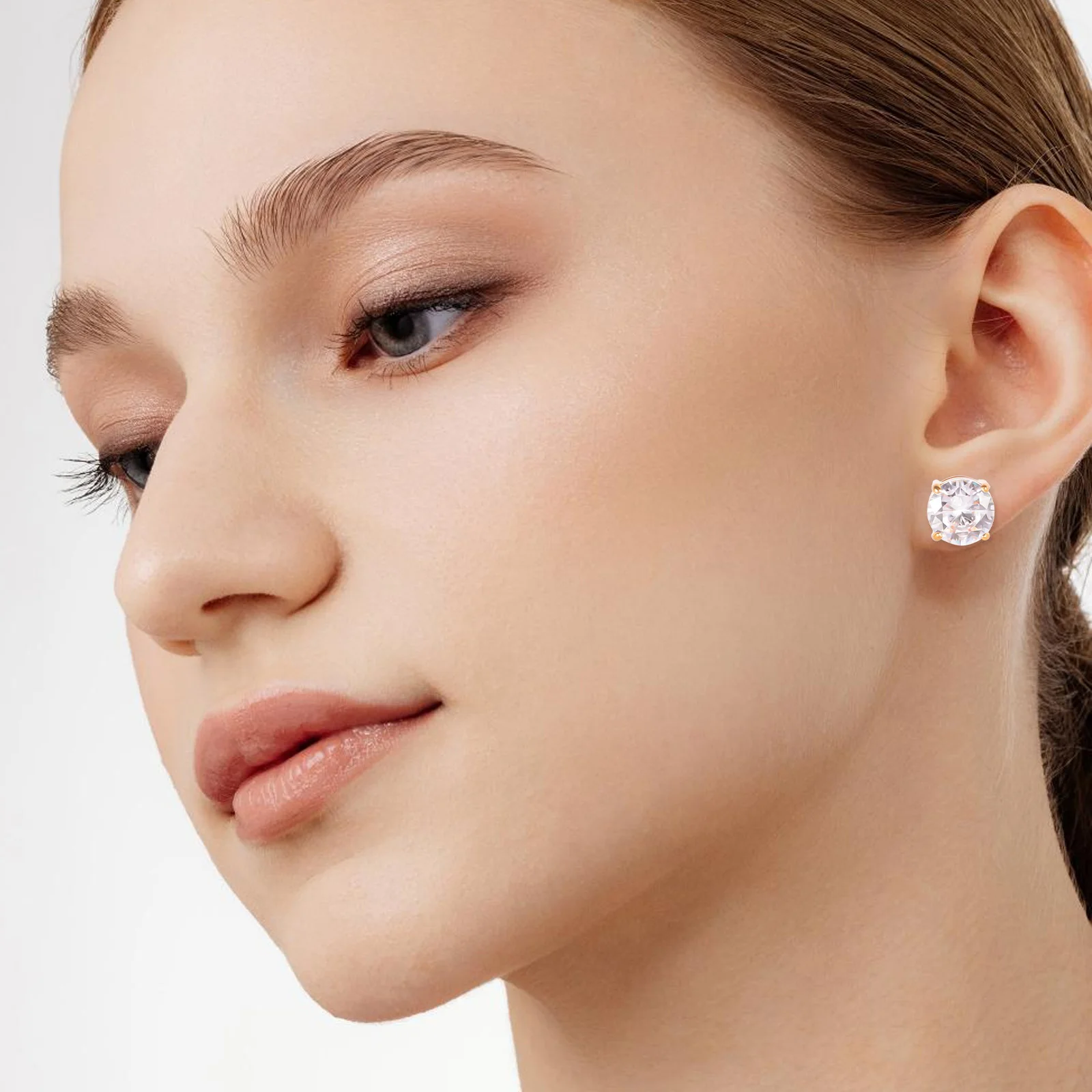 10 Pairs Surgical Stainless Steel Cubic Zirconia Stud Earrings Set,Round Square Princess Cut CZ Stud Earrings for Women