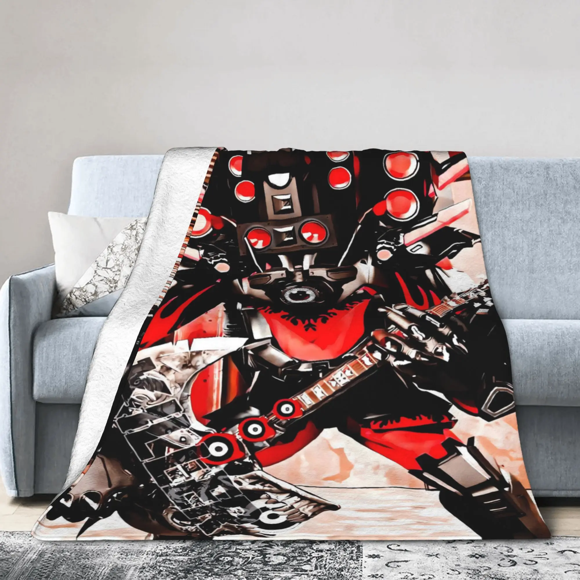 Skibidi Toilet Multiverse Bloopers Warm Soft Blanket Airplane Travel Plush Throw Blanket Living Room Flannel Bedspread Bed Cover