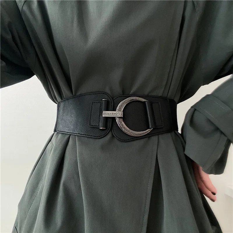 

black waistband wide cummerbund lady New high quality women belt Vintage big buckle cummerbunds accessories fashion red bandage