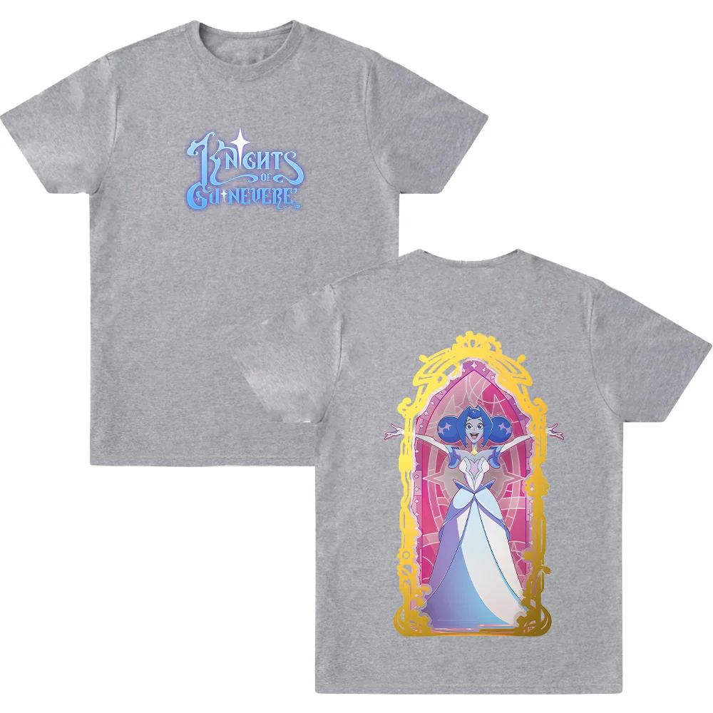 فرسان غينيفير موضة الكرتون طباعة تي شيرت عالية الجودة القطن قصير الأكمام للجنسين ملابس كاجوال الصيف Y2K تي شيرت