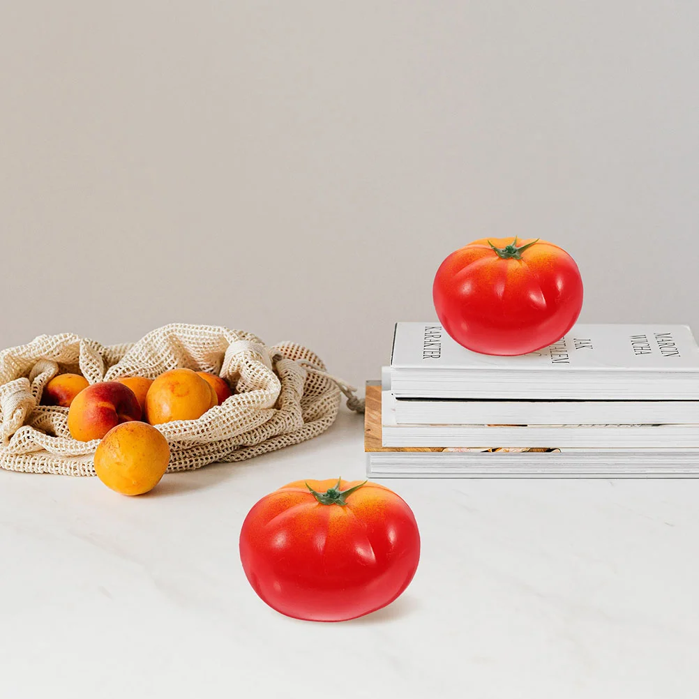 

6 Pcs Imitation Tomato Simulation Vegetable Cherry Tomatoes Outdoor Artificial Fruits Fake Models Foam Decorations Toddler